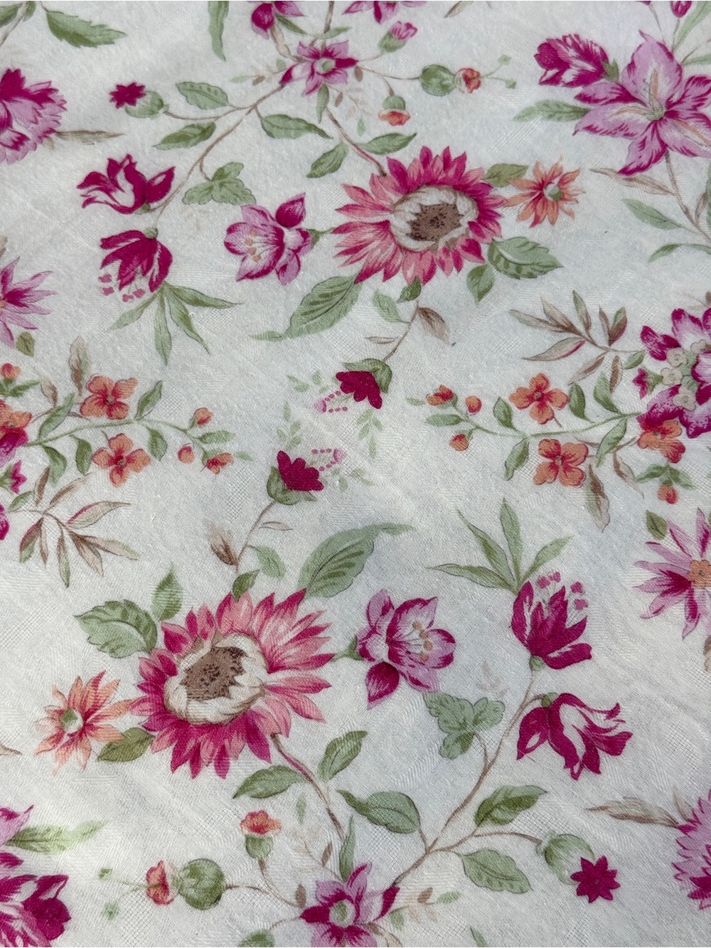 Vintage YSL Romantic Pink Floral Rose Cotton Bandana Scarf Made in Japan - Picture 9 of 9